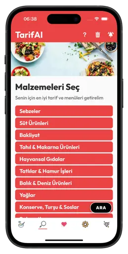 Tarif Ai uygulama ekranı